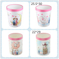 Korean Style Cartoon Printing Plastic Waste Bin (FF-5209)